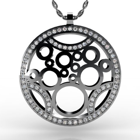 18k White Gold Pendant 1.106ct - 2300718-18kw